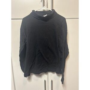 Vintage Key Elements Mock Neck Long Sleeve Top Black Mens Medium Made in USA